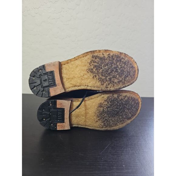 Frye Owen Fold Over COMBAT BOOTS Leather & Suede Womens Size 6 B - Picture 8 of 8